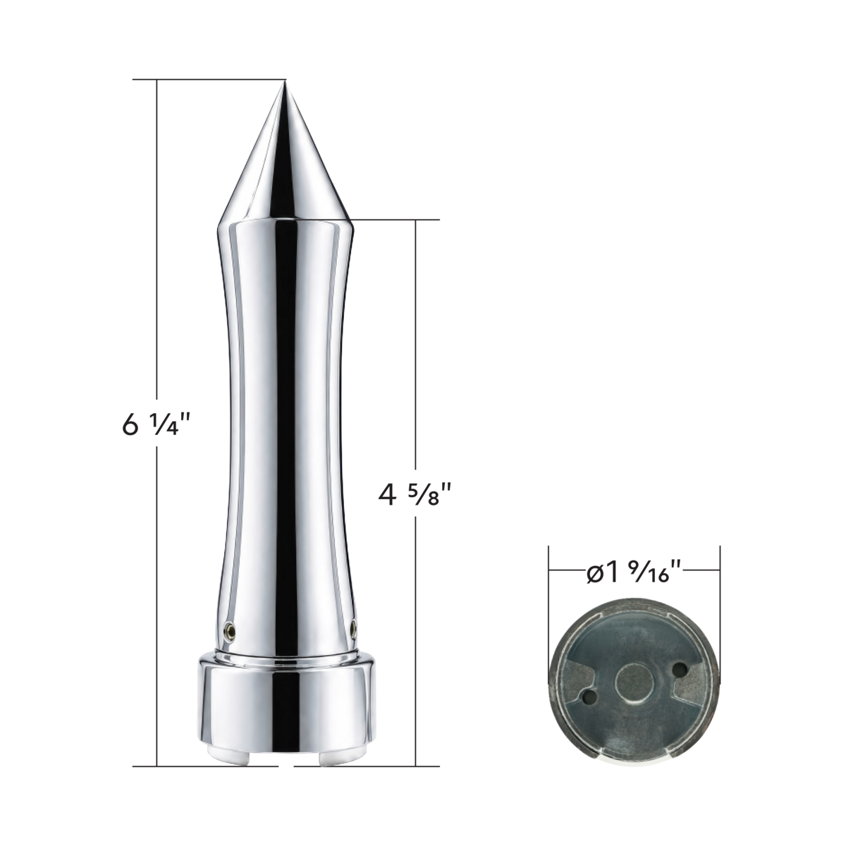 Talladega 13/15/18 Speed Spike Gearshift Knob - Chrome/Vertical