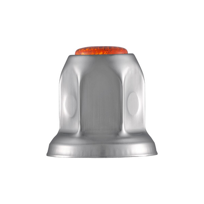 33mm X 2" Chrome Steel Reflector Nut Cover With Flange - Amber (50 Pcs)