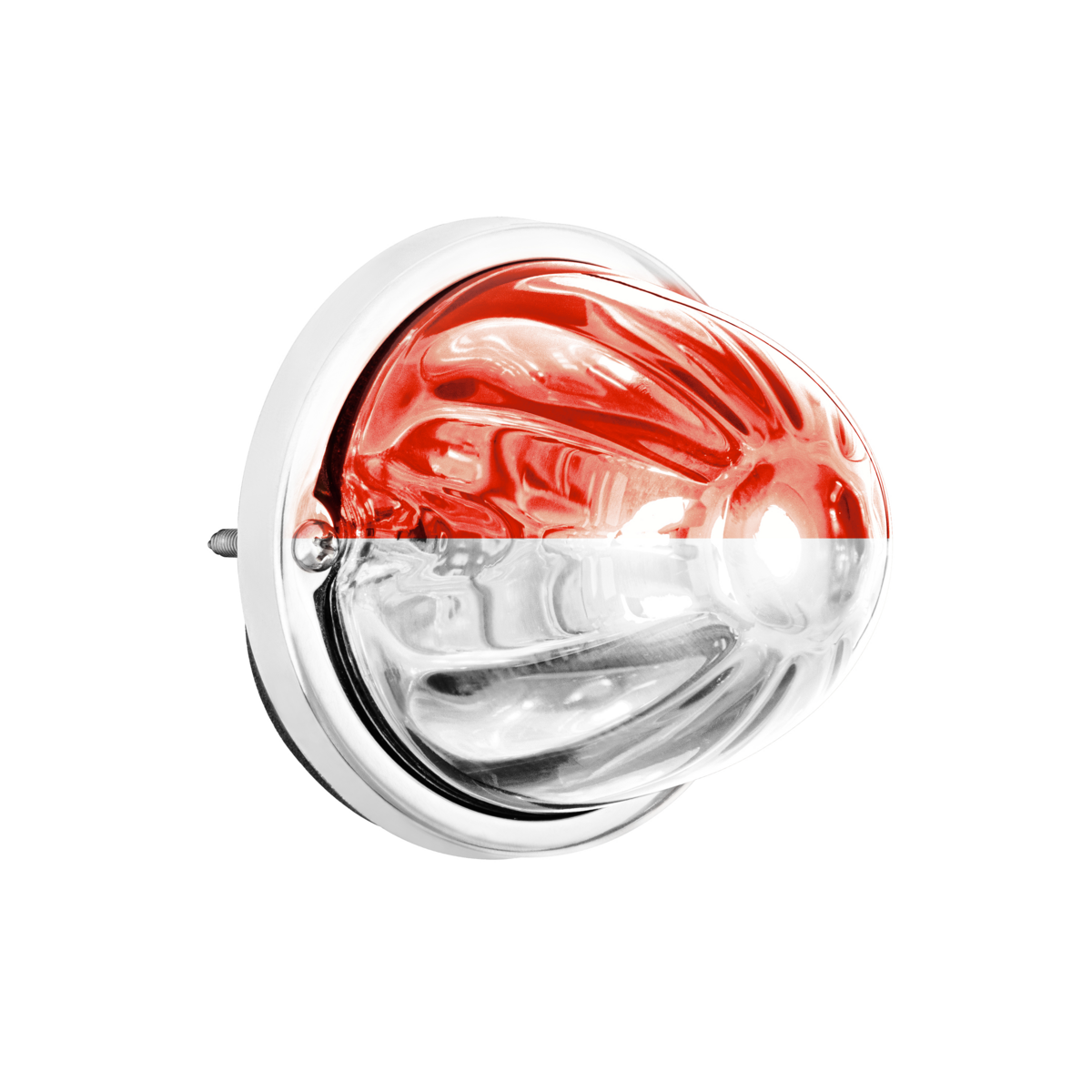 360-Degree Double Fury LED Bulb Glass Watermelon Flush Mount Kit-Red & White LED