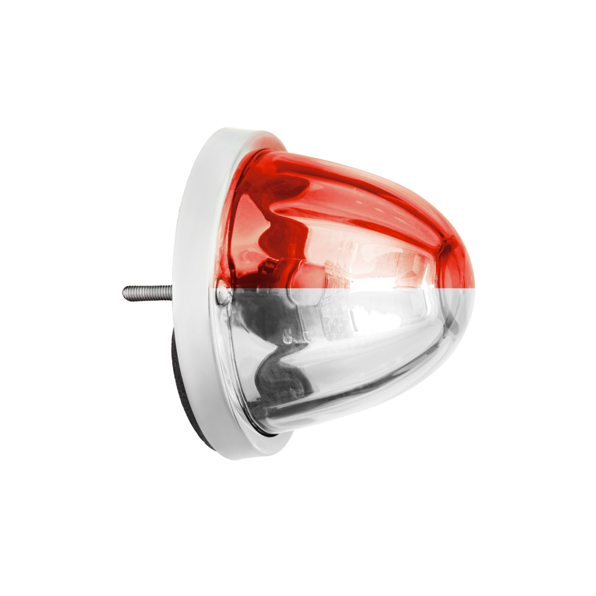 360-Degree Double Fury LED Bulb Glass Watermelon Flush Mount Kit-Red & White LED