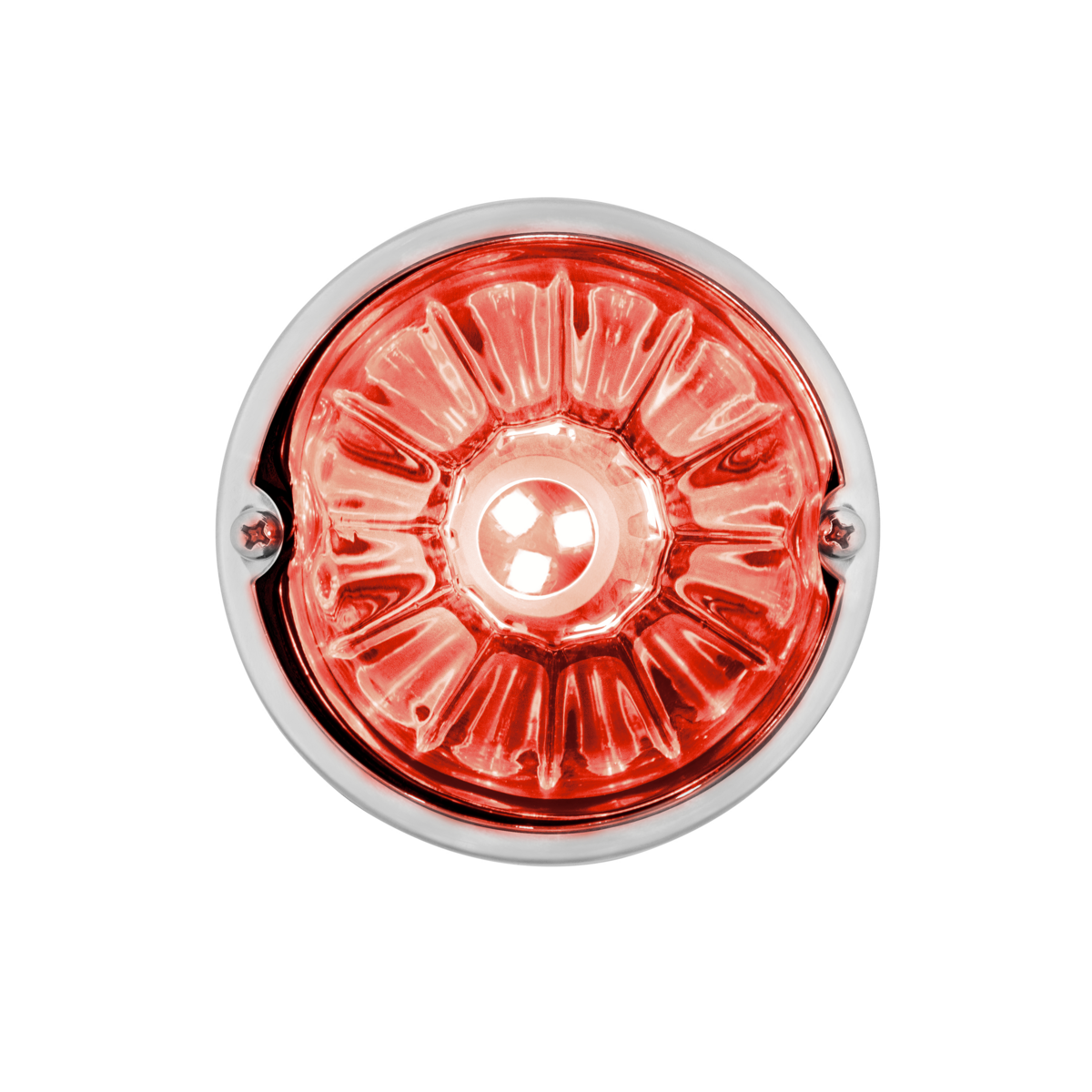 360-Degree Double Fury LED Bulb Glass Watermelon Flush Mount Kit-Red & White LED