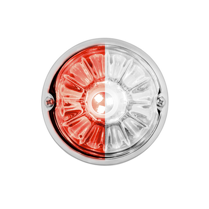 360-Degree Double Fury LED Bulb Glass Watermelon Flush Mount Kit-Red & White LED