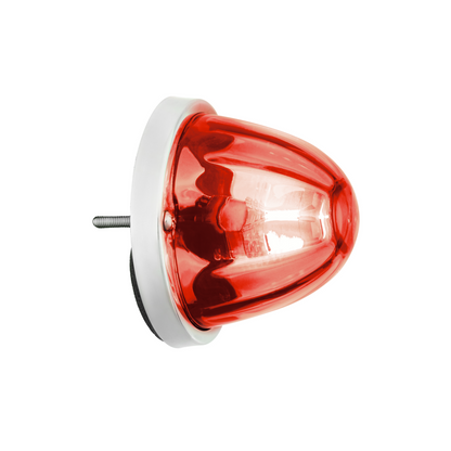360-Degree Double Fury LED Bulb Glass Watermelon Flush Mount Kit-Red & White LED