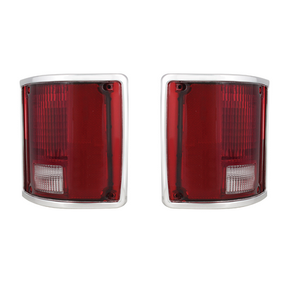 Tail Light Assembly With Anodized Aluminum Trim For 1973-87 Chevy & GMC Truck (Pair)