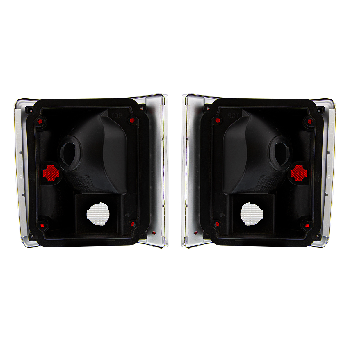Tail Light Assembly With Anodized Aluminum Trim For 1973-87 Chevy & GMC Truck (Pair)