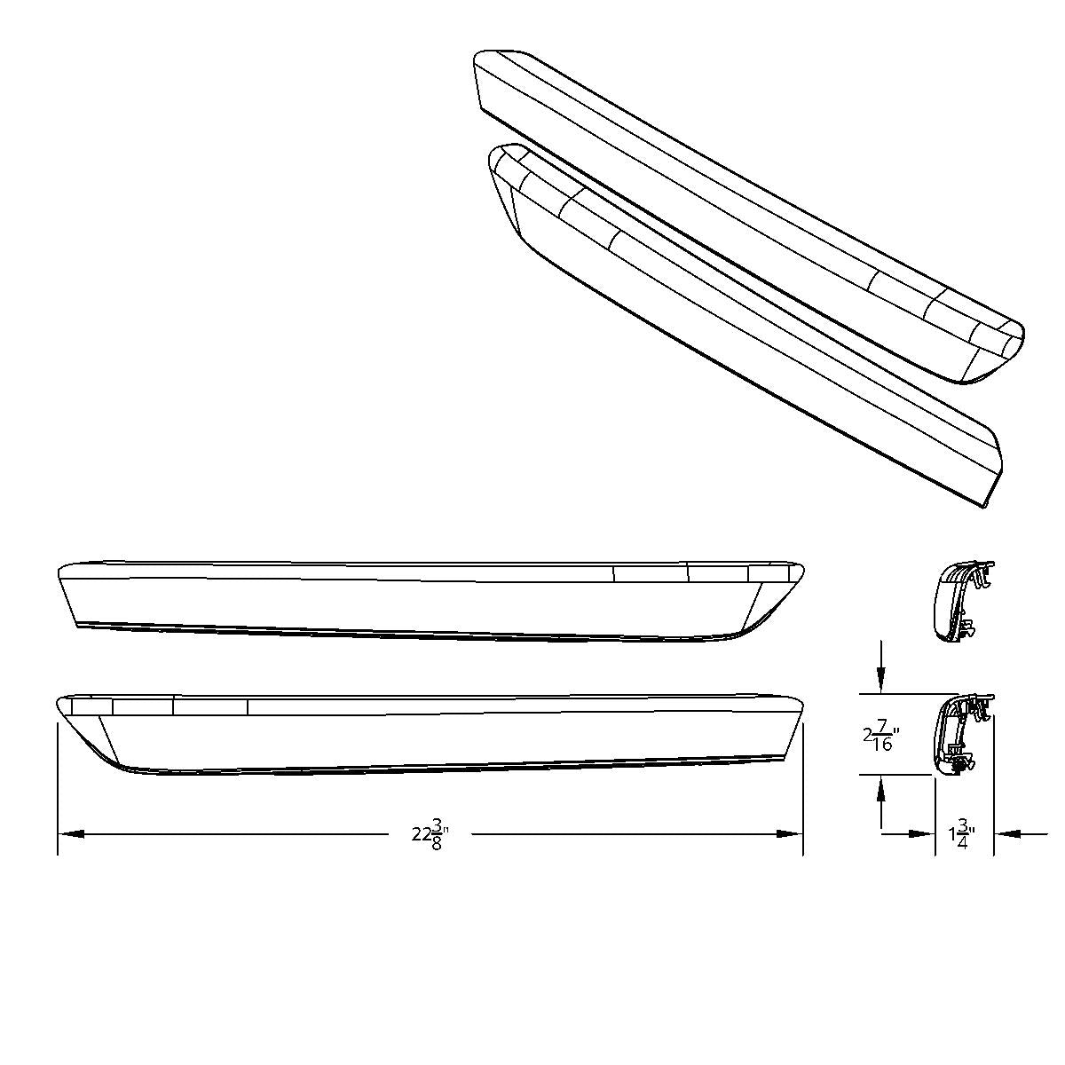 Chrome Plastic Door Grab Handle Covers For 2018-2026 Freightliner Cascadia (Pair)