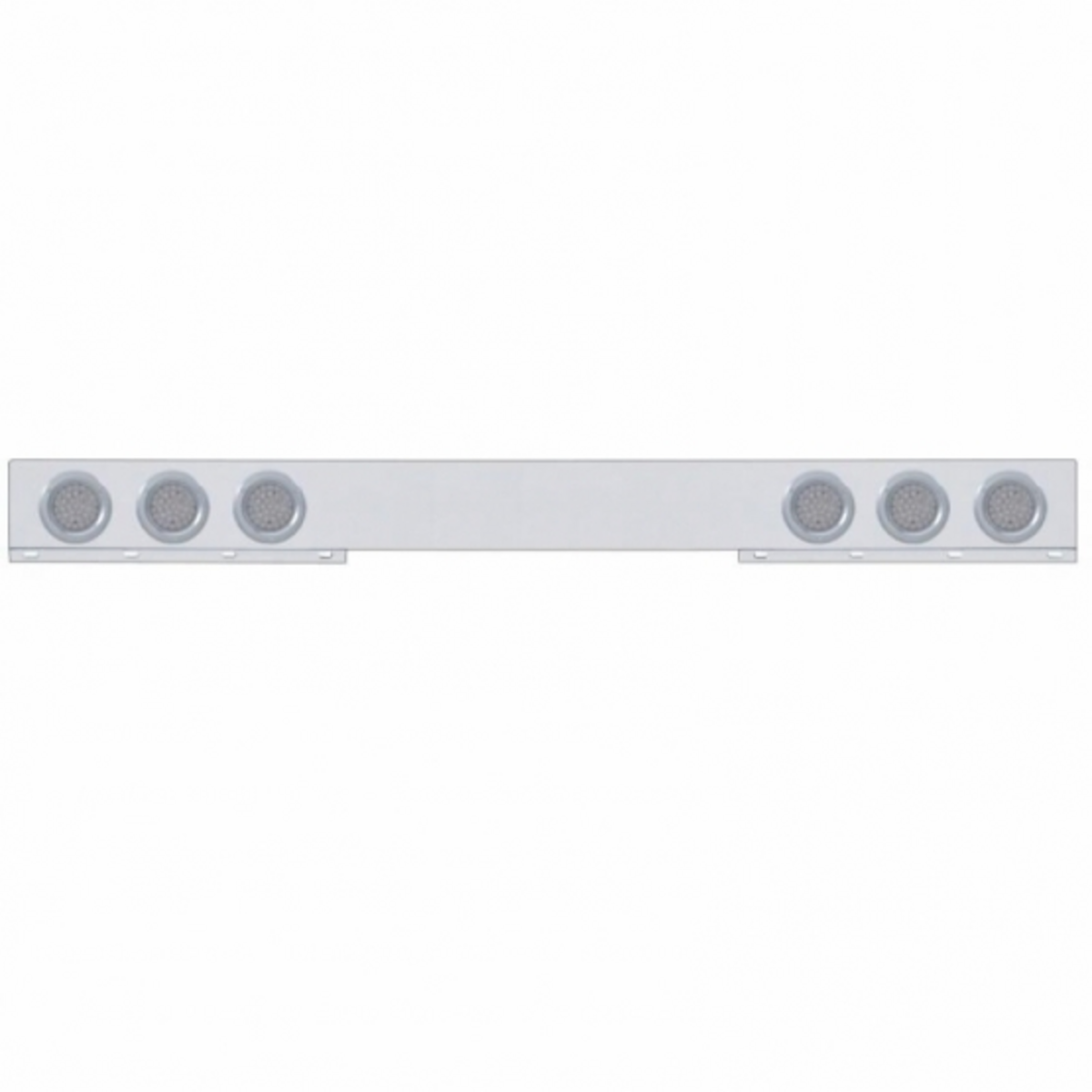 Chrome 1 Piece Rear Light Bar With Six 36 LED 4" Lights & Bezels - Red LED/Clear Lens