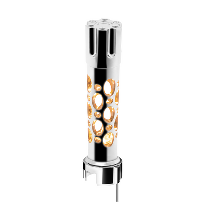 Austin Gun Cylinder Gearshift Knob With LED 13/15/18 Speed Adapter - Chrome/Amber LED