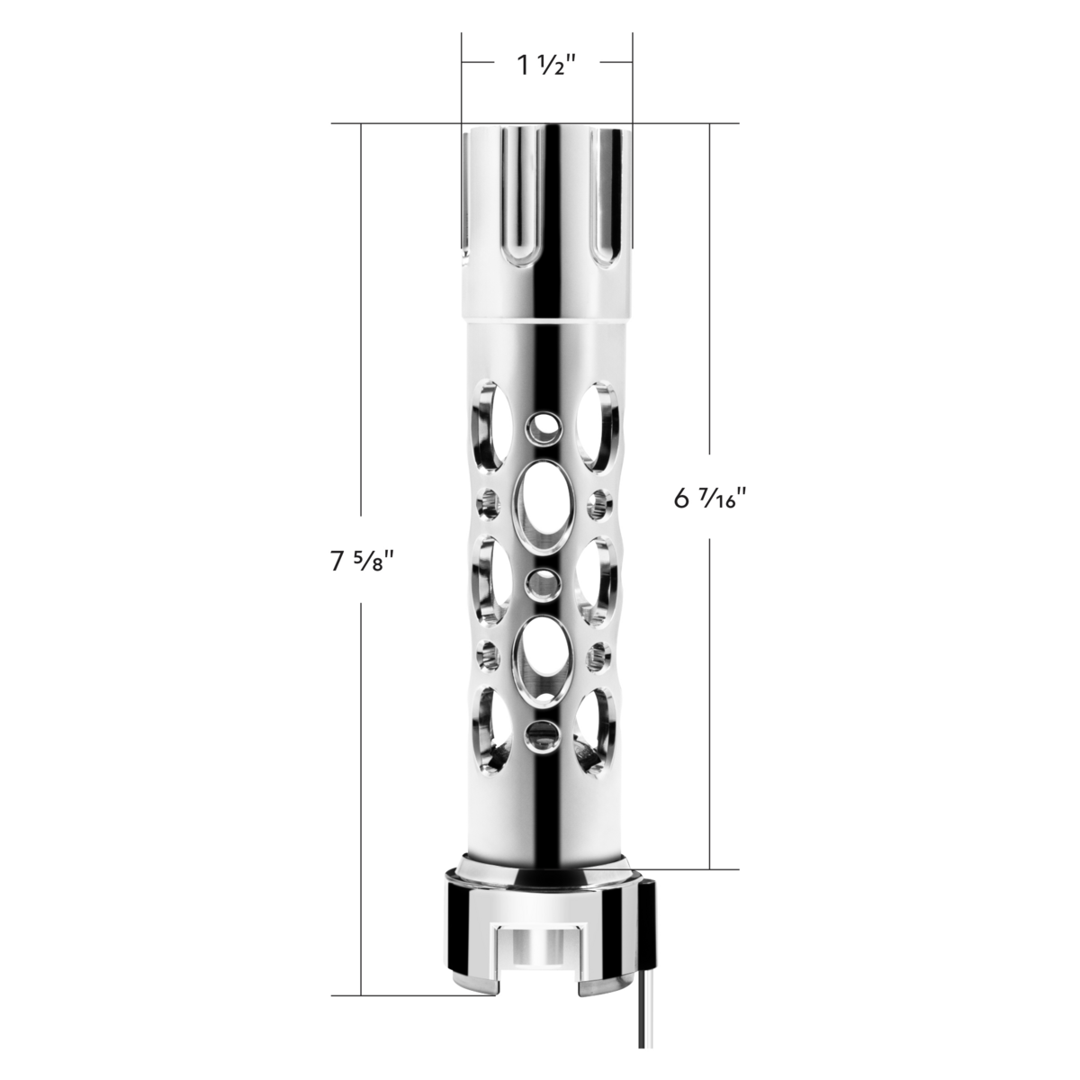 Austin Gun Cylinder Gearshift Knob With LED 13/15/18 Speed Adapter - Chrome/Amber LED