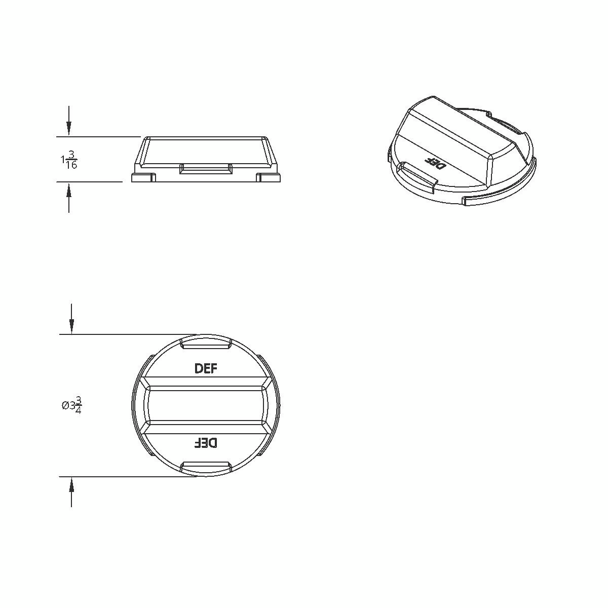 Chrome Plastic DEF Cap Cover For Volvo & Mack