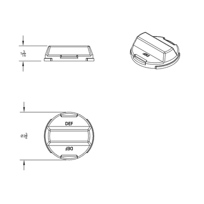 Chrome Plastic DEF Cap Cover For Volvo & Mack
