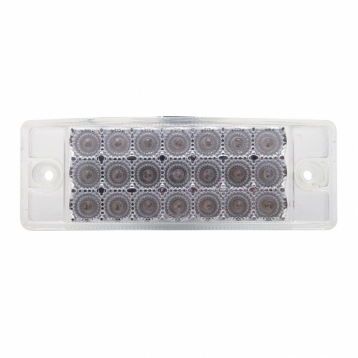 21 LED Reflector Rectangular Light (Clearance/Marker) - Amber LED/Clear Lens (Bulk)