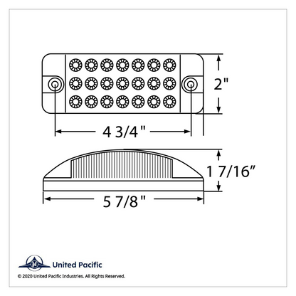 21 LED Reflector Rectangular Light (Clearance/Marker) - Amber LED/Clear Lens (Bulk)