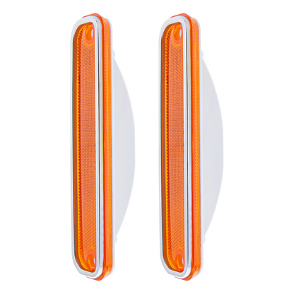 Side Marker Light With Stainless Steel Trim For 1973-80 Chevy Truck, Amber Lens (Box of 2)