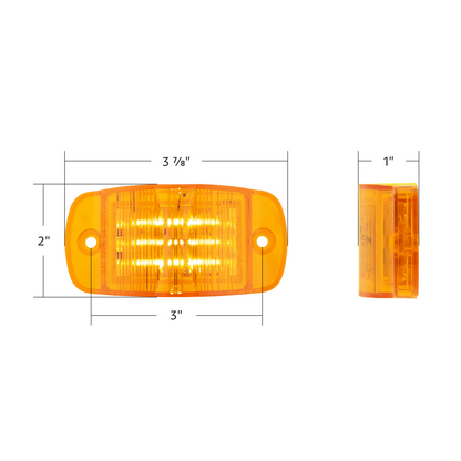 8 LED Rectangular Clearance/Marker Light- Amber LED/Amber Lens (Bulk)