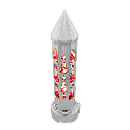 Brooklyn Spike Gearshift Knob With LED 9/10 Speed Adapter - Chrome/Red LED