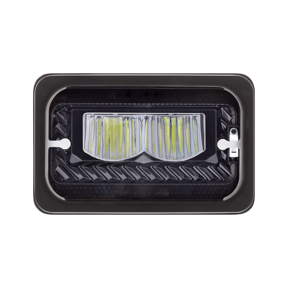 ULTRALIT - Heated 4" X 6" LED Headlight With Glass Lens & Aluminum Housing - High Beam - Black