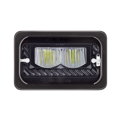 ULTRALIT - Heated 4" X 6" LED Headlight With Glass Lens & Aluminum Housing - High Beam - Black