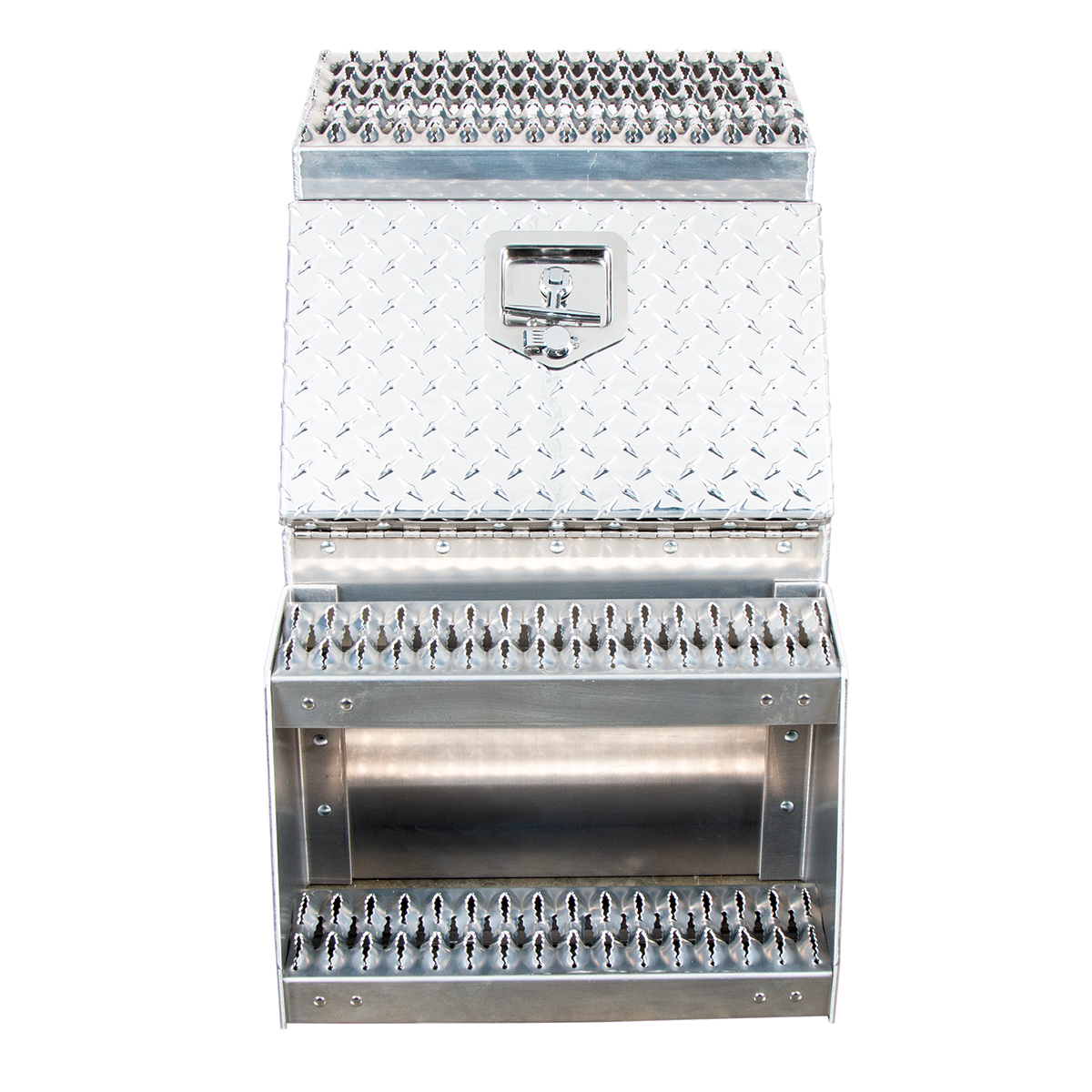 18"L X 25"W X 28"H Aluminum Step Saddle Box