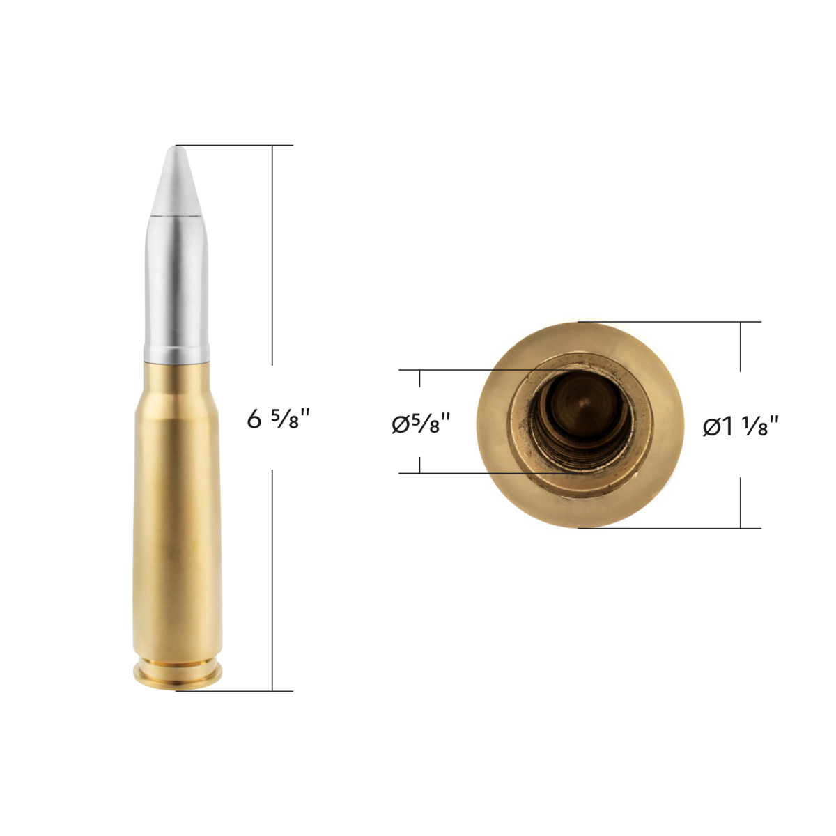 50 Caliber Bullet Style 5/8"-11 Thread-On Air Valve Knob (Card)