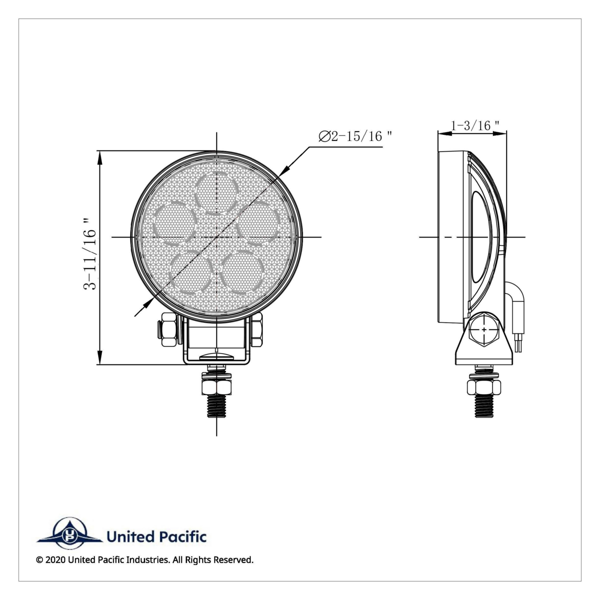 5 LED High Power Mini Work Light - Round Spot Light