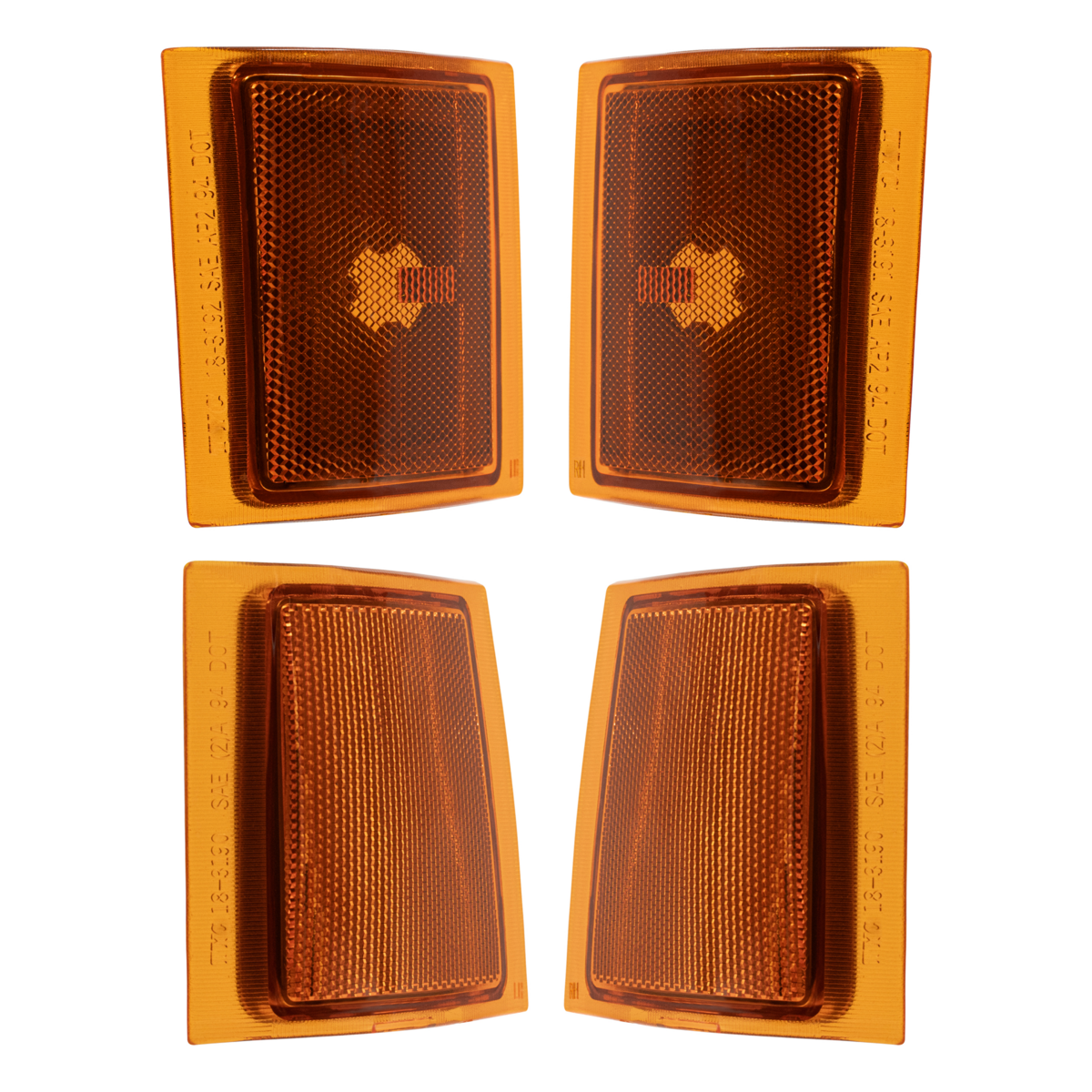 Front Side Marker Lights & Reflectors For 1994-2002 Chevrolet Truck (Complete Set/4)