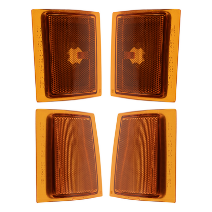 Front Side Marker Lights & Reflectors For 1994-2002 Chevrolet Truck (Complete Set/4)