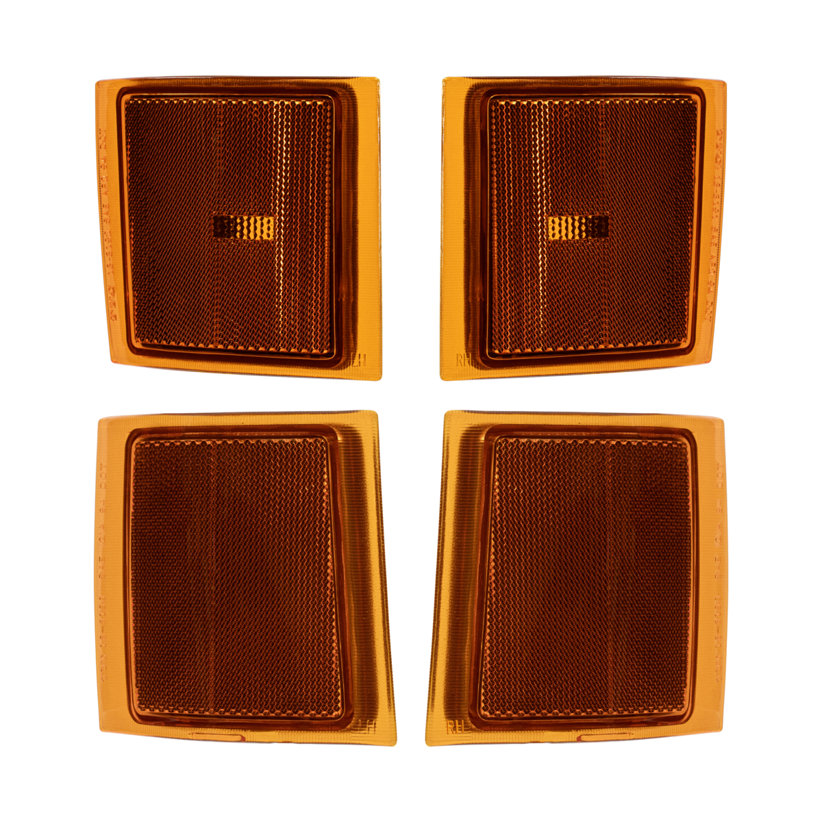 Front Side Marker Lights & Reflectors For 1994-2002 Chevrolet Truck (Complete Set/4)