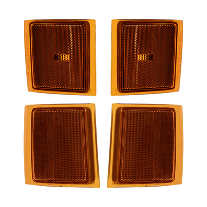 Front Side Marker Lights & Reflectors For 1994-2002 Chevrolet Truck (Complete Set/4)