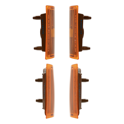 Front Side Marker Lights & Reflectors For 1994-2002 Chevrolet Truck (Complete Set/4)