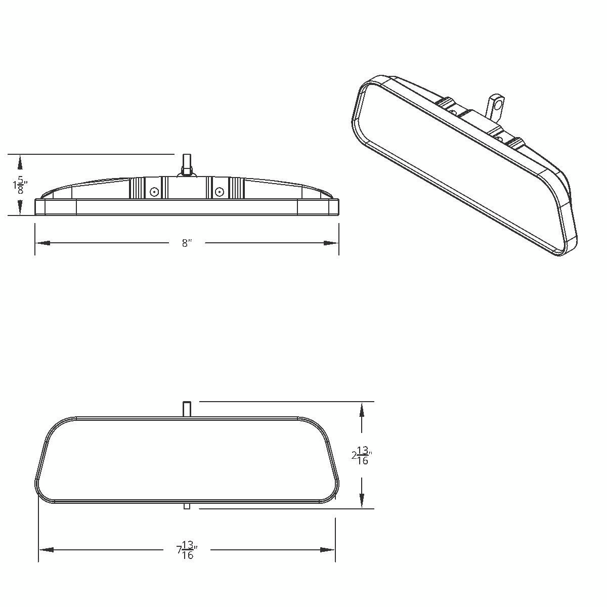 8" Day/Nite Mirror For 1962-1967 Chevy Camaro/Chevelle/Impala/Nova
