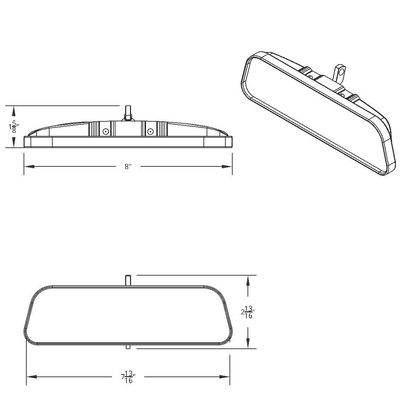 8" Day/Nite Mirror For 1962-1967 Chevy Camaro/Chevelle/Impala/Nova