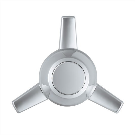 Chrome Plastic 3 Bar Straight Hubcap Spinner Only