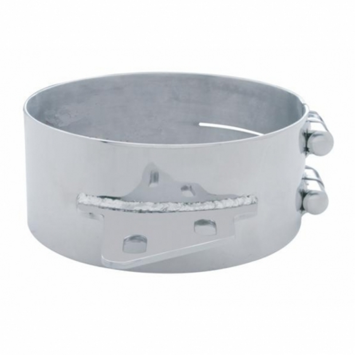 8" Stainless Butt Joint Exhaust Clamp - Angled Bracket