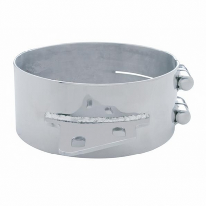 8" Stainless Butt Joint Exhaust Clamp - Angled Bracket