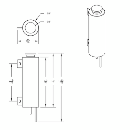 3"x10" Universal Polished Stainless Steel Radiator Overflow Tank