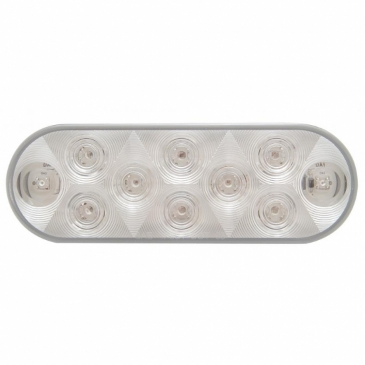 10 LED 6" Oval Light (Stop, Turn & Tail) - Red LED/Clear Lens