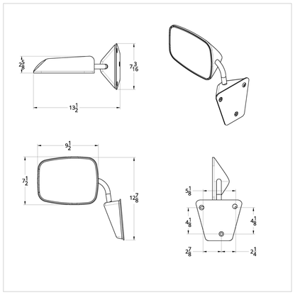 304 Stainless Steel Door Mirror For 1973-91 Chevy & GMC Full Size Truck