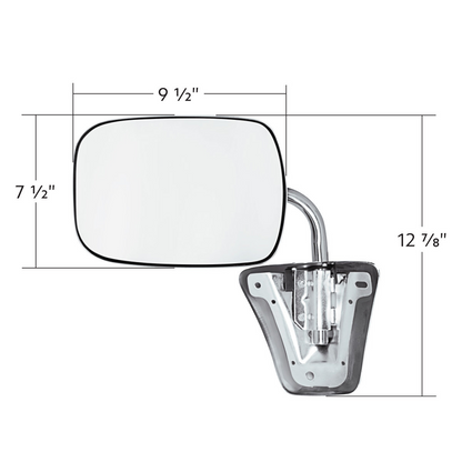 304 Stainless Steel Door Mirror For 1973-91 Chevy & GMC Full Size Truck