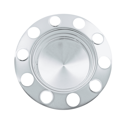 Chrome Pointed Front Axle Cover 3PC Kit For 1-1/2" Nut Cover - Aluminum Wheel