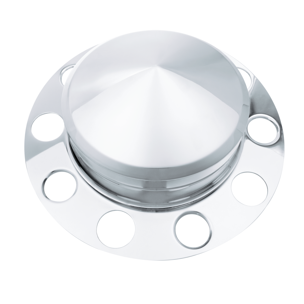 Chrome Pointed Front Axle Cover 3PC Kit For 1-1/2" Nut Cover - Aluminum Wheel
