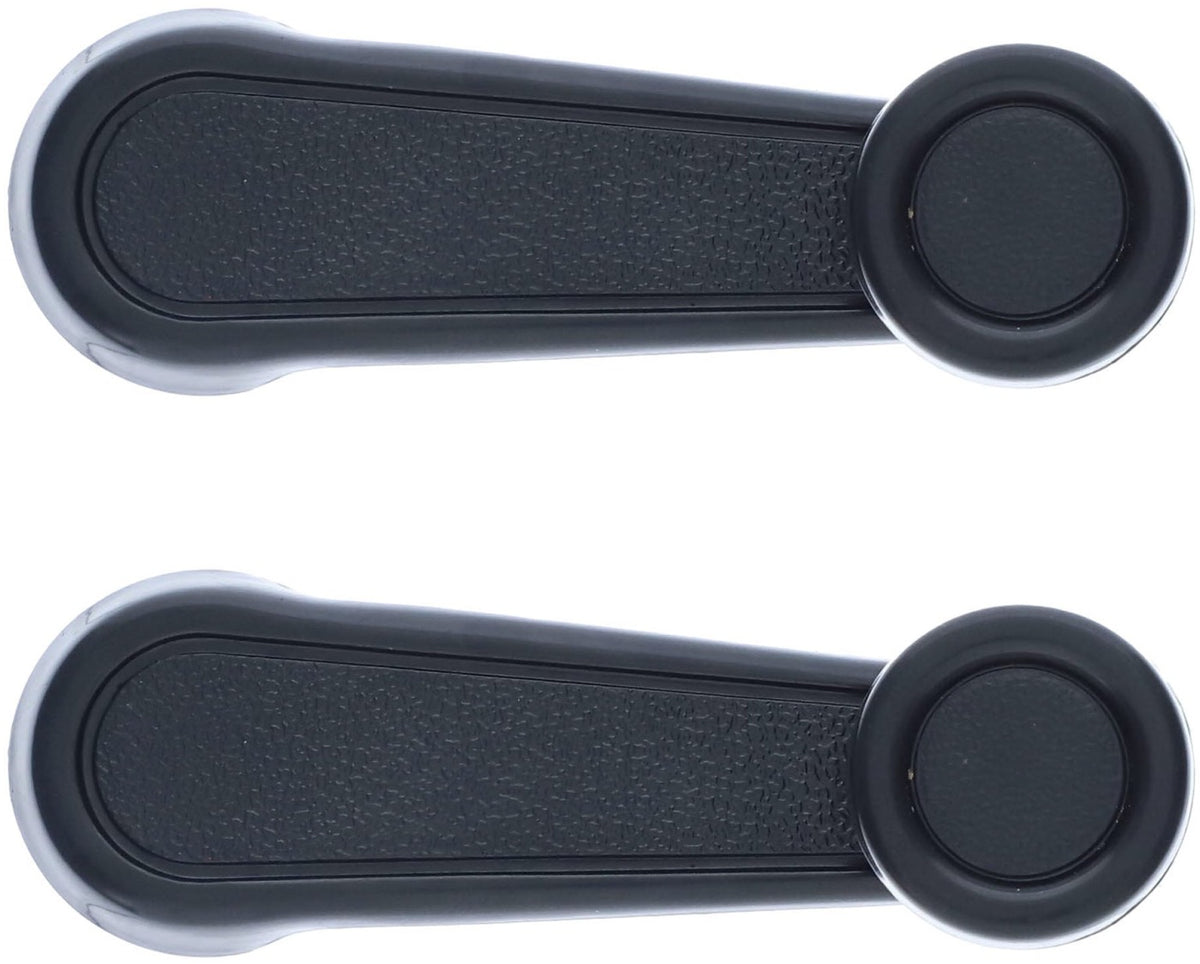 Window Crank Handle (2pcs) Plastic, Metal Texture Black for 1984-2026 Toyota Land Cruiser; 1990-1992 Daihatsu Rocky