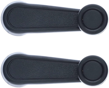 Window Crank Handle (2pcs) Plastic, Metal Texture Black for 1984-2026 Toyota Land Cruiser; 1990-1992 Daihatsu Rocky