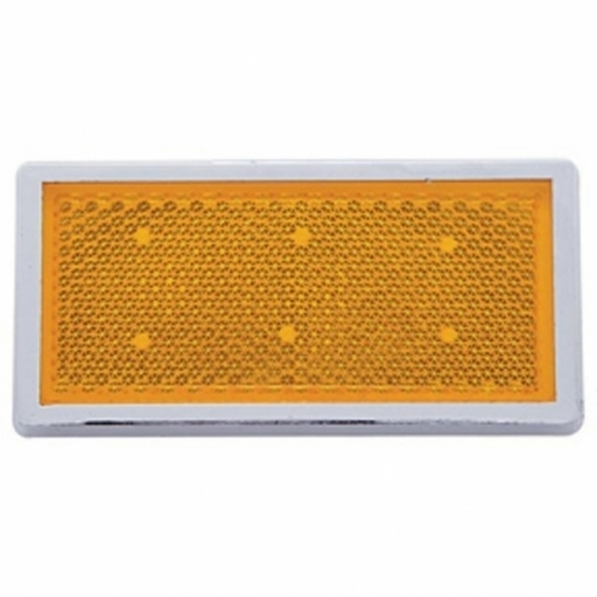 Rectangular Quick Mount Reflector With Chrome Bezel - Amber