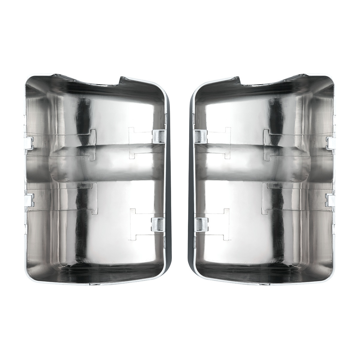 Chrome Plastic Bottom Mirror Post Covers For 2000-2010 International 9200I/9400I/9900I (Pair)