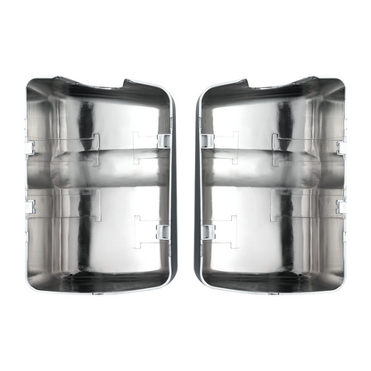 Chrome Plastic Bottom Mirror Post Covers For 2000-2010 International 9200I/9400I/9900I (Pair)