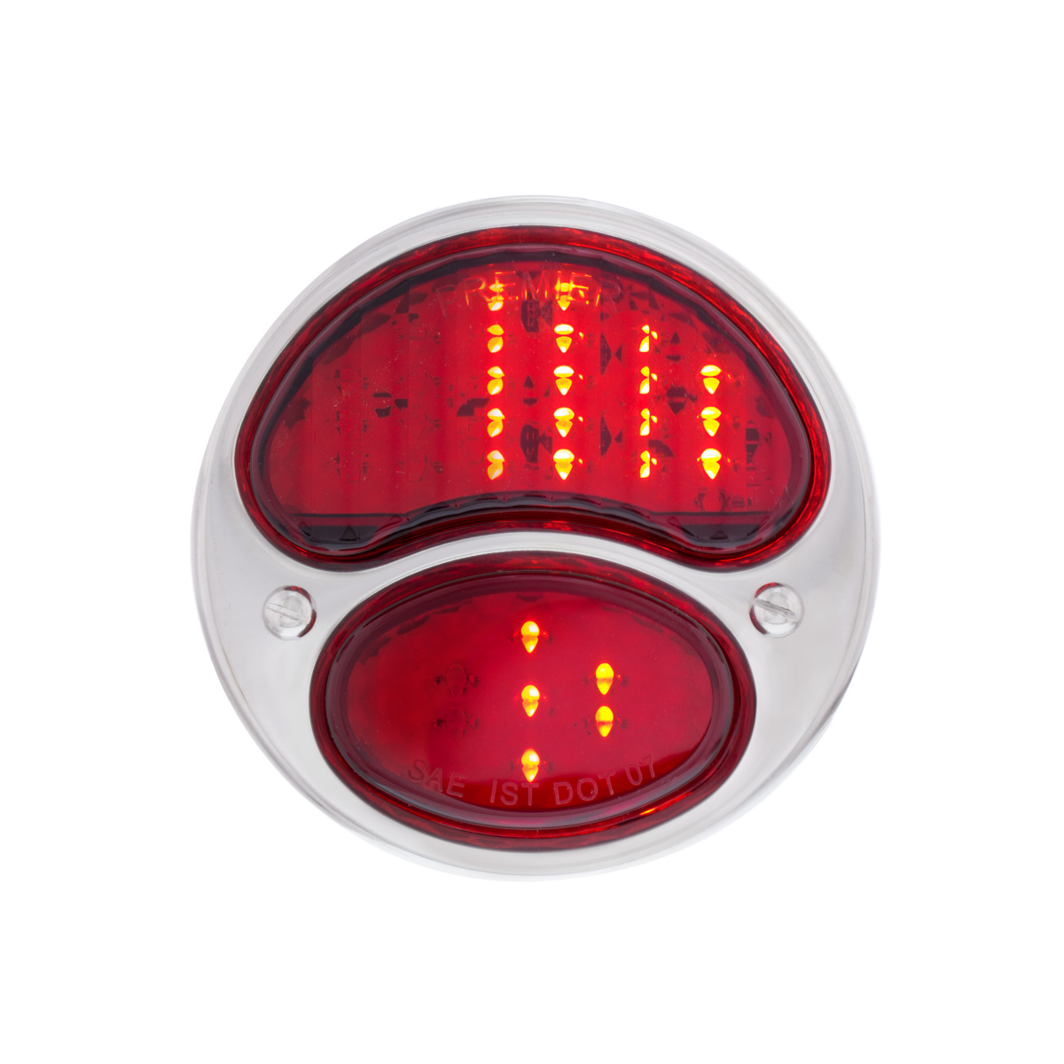 31 LED Sequential Tail Light Assembly With 4 LED LP Light, Black Housing, & SS Rim For 1928-31 Ford Car - L/H; 31 LED Sequential Tail Light Assembly With Black Housing & SS Rim For 1928-31 Ford Car - R/H (2pcs)