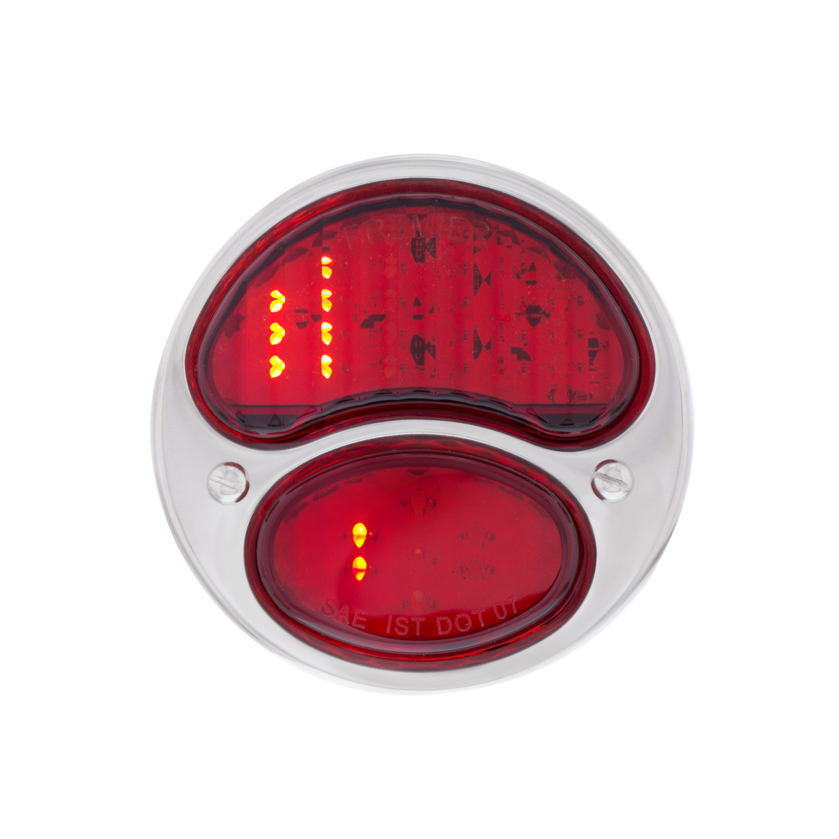 31 LED Sequential Tail Light Assembly With 4 LED LP Light, Black Housing, & SS Rim For 1928-31 Ford Car - L/H; 31 LED Sequential Tail Light Assembly With Black Housing & SS Rim For 1928-31 Ford Car - R/H (2pcs)