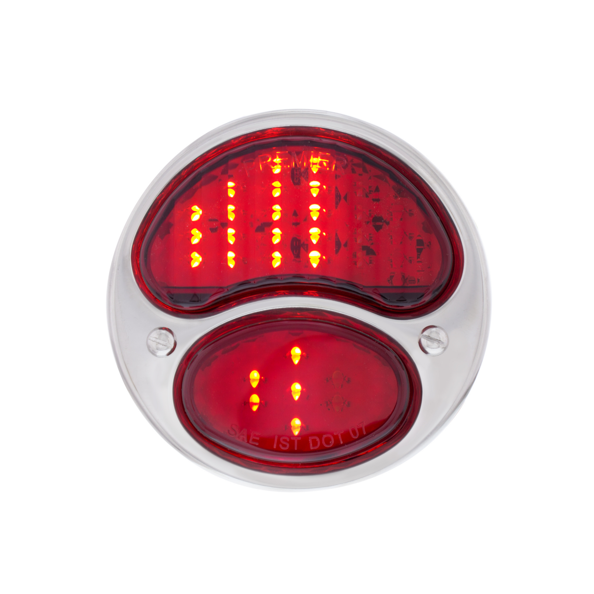 31 LED Sequential Tail Light Assembly With 4 LED LP Light, Black Housing, & SS Rim For 1928-31 Ford Car - L/H; 31 LED Sequential Tail Light Assembly With Black Housing & SS Rim For 1928-31 Ford Car - R/H (2pcs)