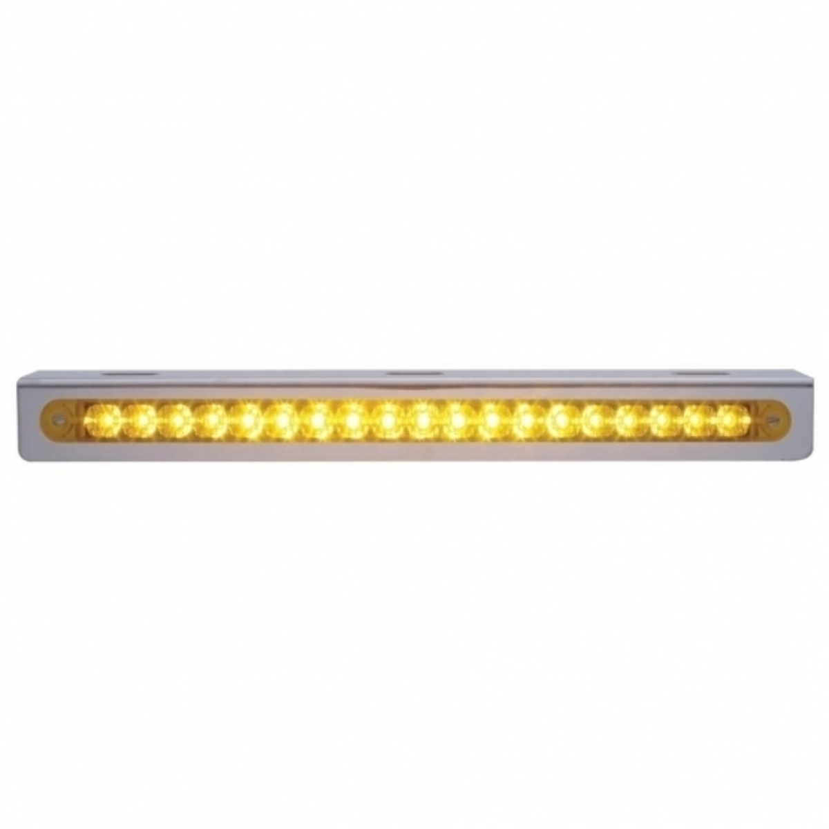 12-3/4" Stainless Light Bracket With 19 LED 12" Light Bar - Amber LED/Amber Lens